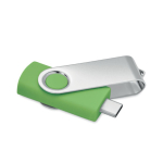 Clé USB classique pivotante impression intégrale de plusieurs couleurs couleur vert lime transparent cinquième vue