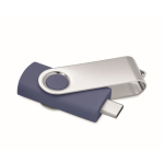 Clé USB classique pivotante impression intégrale de plusieurs couleurs couleur bleu ultramarine cinquième vue