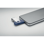 Clé USB classique pivotante impression intégrale de plusieurs couleurs couleur bleu ultramarine
