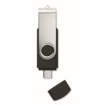 Clé USB colorée impression intégrale avec connexion Type C couleur noir cinquième vue