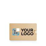 Carte USB impression intégrale fabriquée en paille couleur bois vue avec zone d'impression