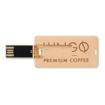 Clé USB plate impression intégrale avec boîtier en paille couleur bois