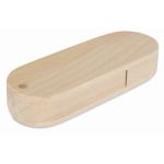 Clé USB impression intégrale avec boîtier pivotant en bois couleur bois clair