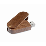 Clé USB impression intégrale avec boîtier pivotant en bois couleur bois foncé cinquième vue