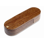 Clé USB impression intégrale avec boîtier pivotant en bois couleur bois foncé