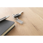 Mini clé USB en zinc impression intégrale avec détail pour accrocher couleur argenté