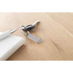 Petite clé USB en zinc impression intégrale avec détail rectangulaire couleur argenté