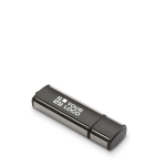 Clé USB impression intégrale avec capuchon et détails métalliques couleur noir vue avec zone d'impression