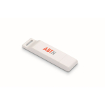 Clé USB plate impression intégrale avec capuchon de protection assorti couleur blanc