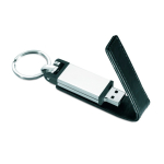 Clé USB impression intégrale avec housse en cuir et fermoir magnétique couleur noir cinquième vue