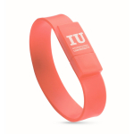 Bracelet USB compact en silicone impression intégrale couleur rouge