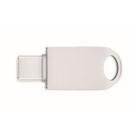 Clé USB Type C avec impression intégrale de petite taille en zinc couleur argenté septième vue