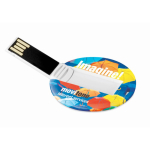 Clé USB avec impression intégrale de forme ronde couleur blanc