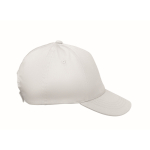 Casquette enfant en coton 5 panneaux 180 g/m² couleur blanc cinquième vue