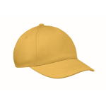 Casquette enfant en coton 5 panneaux 180 g/m² couleur jaune