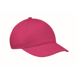 Casquette enfant en coton 5 panneaux 180 g/m² couleur fuchsia