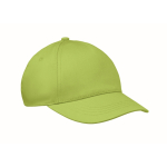Casquette enfant en coton 5 panneaux 180 g/m² couleur vert lime