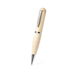 Stylo USB écologique en bois pivotant avec encre bleue couleur bois troisième vue