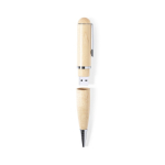 Stylo USB écologique en bois pivotant avec encre bleue couleur bois quatrième vue
