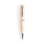Stylo USB écologique en bois pivotant avec encre bleue couleur bois