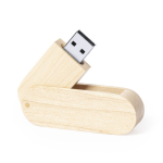 Clé USB en bois format pivotant avec boîtier protecteur couleur bois troisième vue