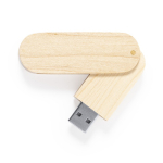 Clé USB en bois format pivotant avec boîtier protecteur couleur bois quatrième vue