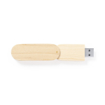 Clé USB en bois format pivotant avec boîtier protecteur couleur bois première vue