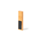USB en bambou avec fermeture magnétique et zone de marquage lumineuse couleur marron clair deuxième vue
