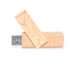 USB en bois clair avec clip pivotant et double connexion Type C couleur bois troisième vue