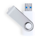 Clé USB avec clip métallique format pivotant et corps blanc troisième vue