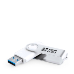 Clé USB avec clip métallique format pivotant et corps blanc vue principale