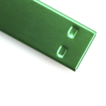 Clé USB fabriquée en aluminium coloré en forme de clé couleur vert sixième vue