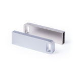 Clé USB en métal avec design minimaliste idéal pour porte-clés couleur argenté cinquième vue