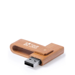 Clé USB en bambou avec mécanisme pivotant protecteur vue principale