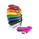 Clé USB corps souple avec clip métallique pivotant brillant couleur fuchsia première vue