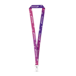Tour de cou en polyester pour sublimation avec mousqueton ovale diverses couleurs