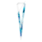 Tour de cou en polyester pour sublimation avec mousqueton ovale avec zone d'impression