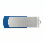 Clé USB en plastique avec clip aluminium pivotant couleur bleu
