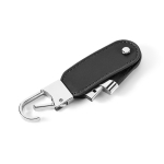 Clé USB en PU avec clip mousqueton métallique inclus couleur noir quatrième vue
