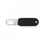 Clé USB en PU avec clip mousqueton métallique inclus couleur noir