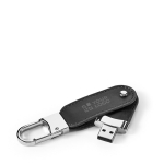 Clé USB en PU avec clip mousqueton métallique inclus avec zone d'impression