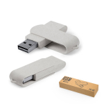 Clé USB en paille de blé avec boîtier pivotant et protecteur deuxième vue