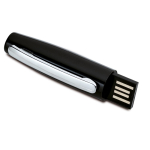 Stylo USB 2.0 impression intégrale en métal avec clip et encre noire couleur noir