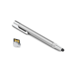 Stylo USB impression intégrale avec pointe tactile et encre noire couleur argenté brillant