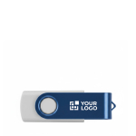 USB impression intégrale finition gomme avec clip métallique coloré couleur bleu avec zone d'impression