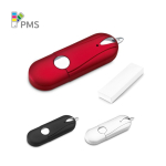 Clé USB impression intégrale avec finition gomme et bords arrondis couleur rouge dans boîte