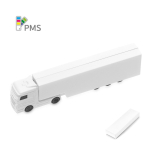 Clé USB impression intégrale en forme ludique de camion couleur blanc dans boîte