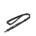 Lanyard USB impression intégrale en polyester avec prise à l'extrémité couleur noir avec zone d'impression