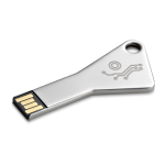 Clé USB en forme de clé triangulaire impression intégrale en aluminium couleur argenté