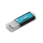 Clé USB impression intégrale corps aluminium avec capuchon transparent couleur noir